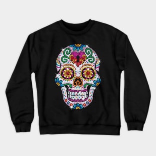 Diamond Bling Shiny Sugar Skull Diamond Skull Crewneck Sweatshirt